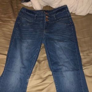 Medium washed high waisted jeans